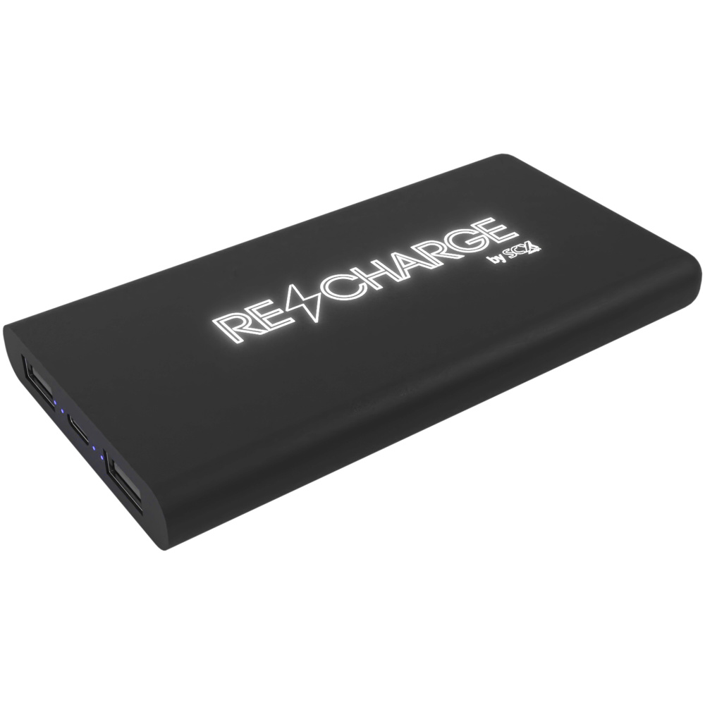 Logotrade promotional giveaway image of: SCX.design P40 10.000 mAh light-up wireless rubber power bank